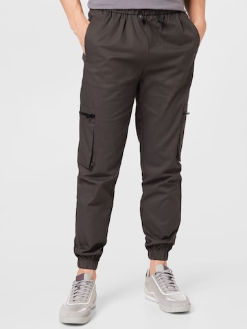 River Island Tapered Cargo Pants in Brown: front