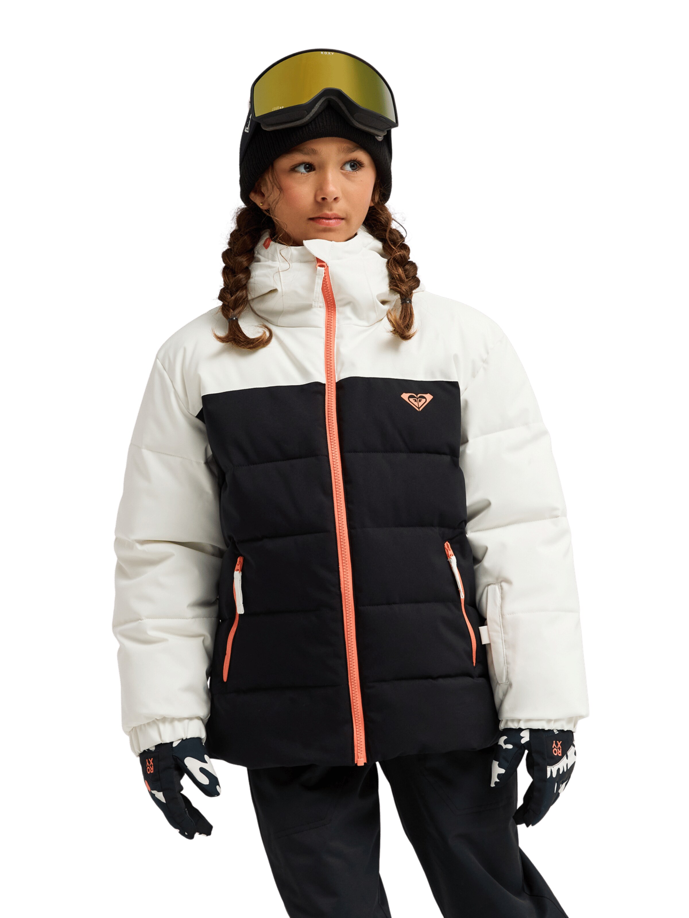 ROXY Athletic Jacket 'Snowyhill Puffy' in Black: front