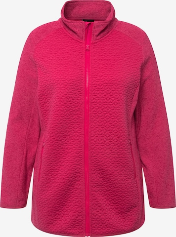 Ulla Popken Zip-Up Hoodie in Pink: front