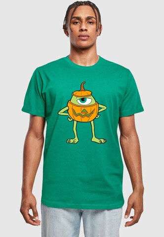 ABSOLUTE CULT Shirt 'Mike Halloween Pumpkin' in Grün: Vorderseite
