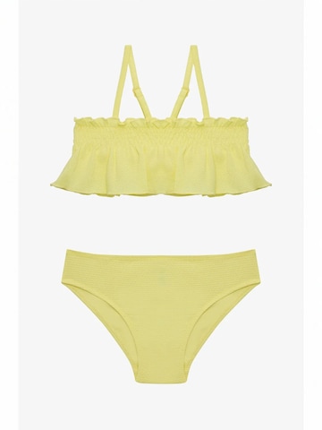 Penti Bikini 'PENTI Mädchen Lilly Lemon Bikini-Set mit Rüschen und Bandeau-Oberteil' in Geel: voorkant