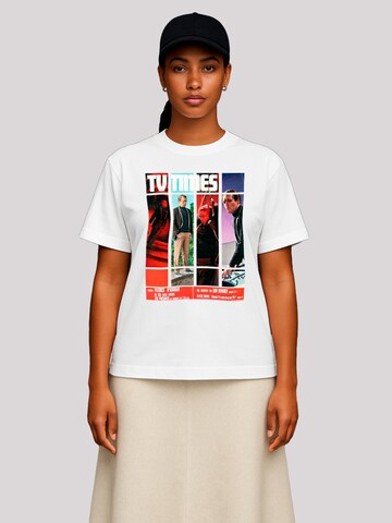 F4NT4STIC Shirt 'TV Times Patrick McGoohan The Prisoner 1967 Cover' in Wit: voorkant