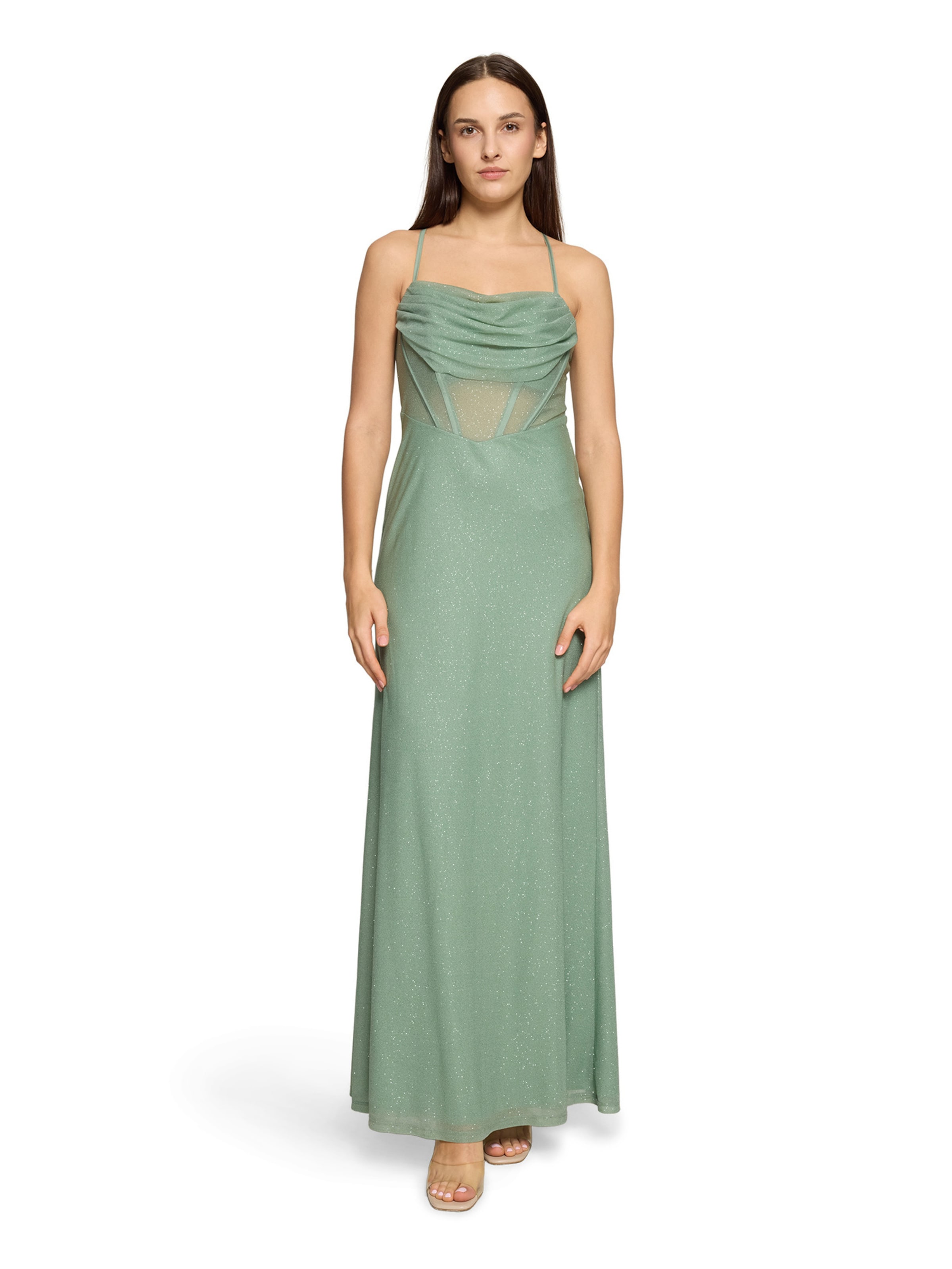 Abito da sera di Vera Mont in verde: frontale
