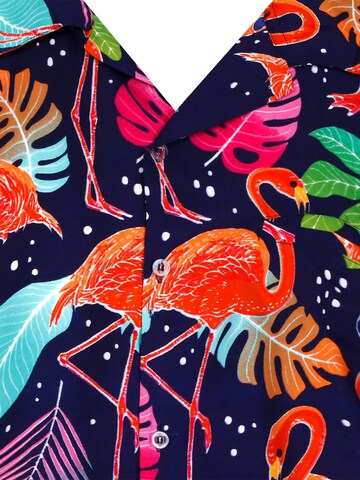 Maglietta 'Funky Flamingos' di King Kameha in blu