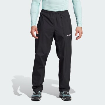 Loosefit Pantalon de sport ADIDAS TERREX en noir : devant