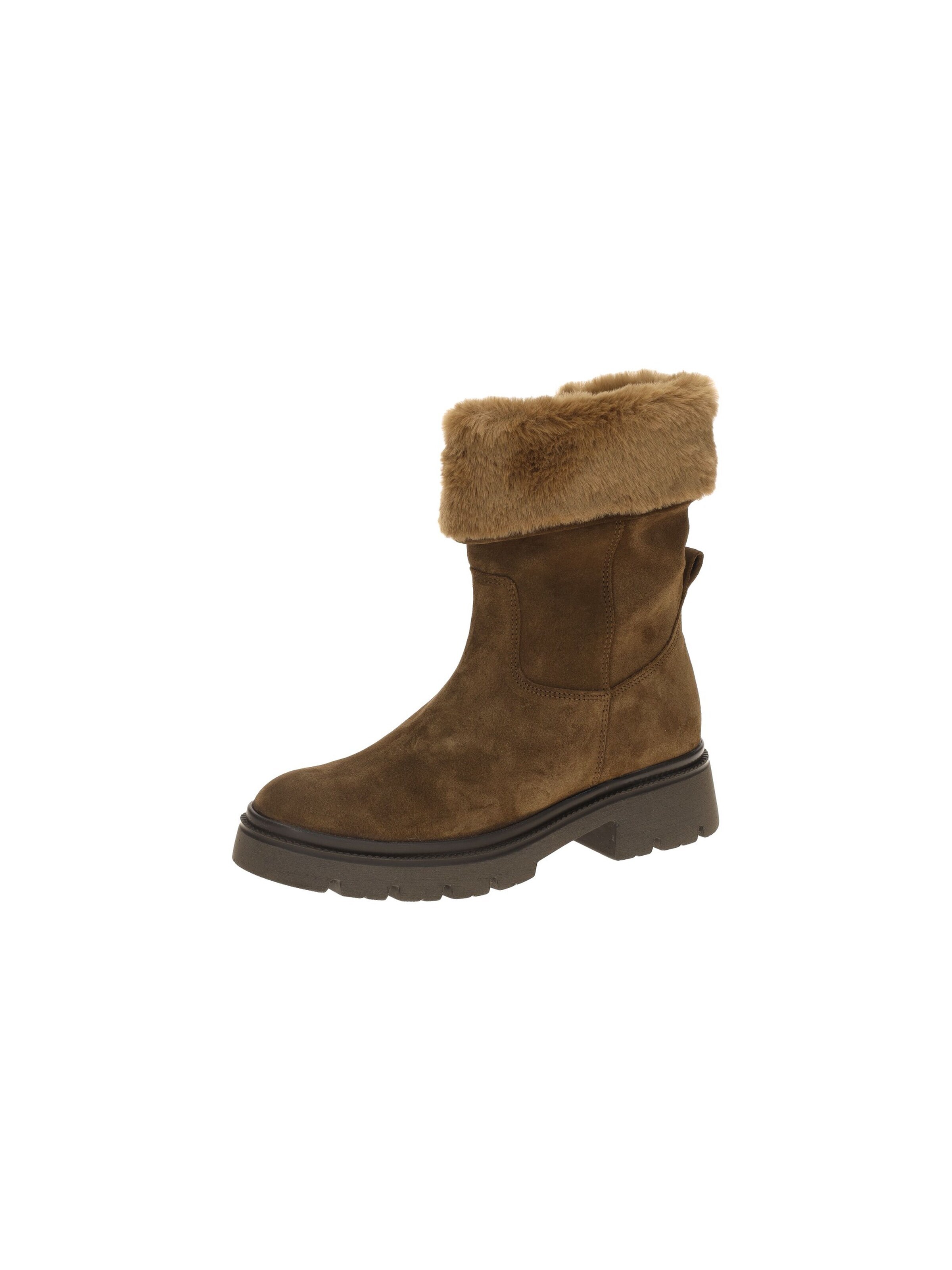GABOR Boots 'Gabor Stiefel braun Fellkragen gekrempelt 8021.04.004' in Brown: front