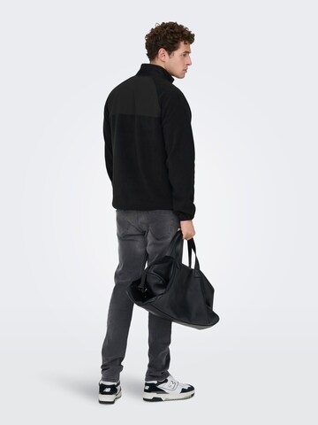 Only & Sons Fleecejacke 'ONSChuck' in Schwarz