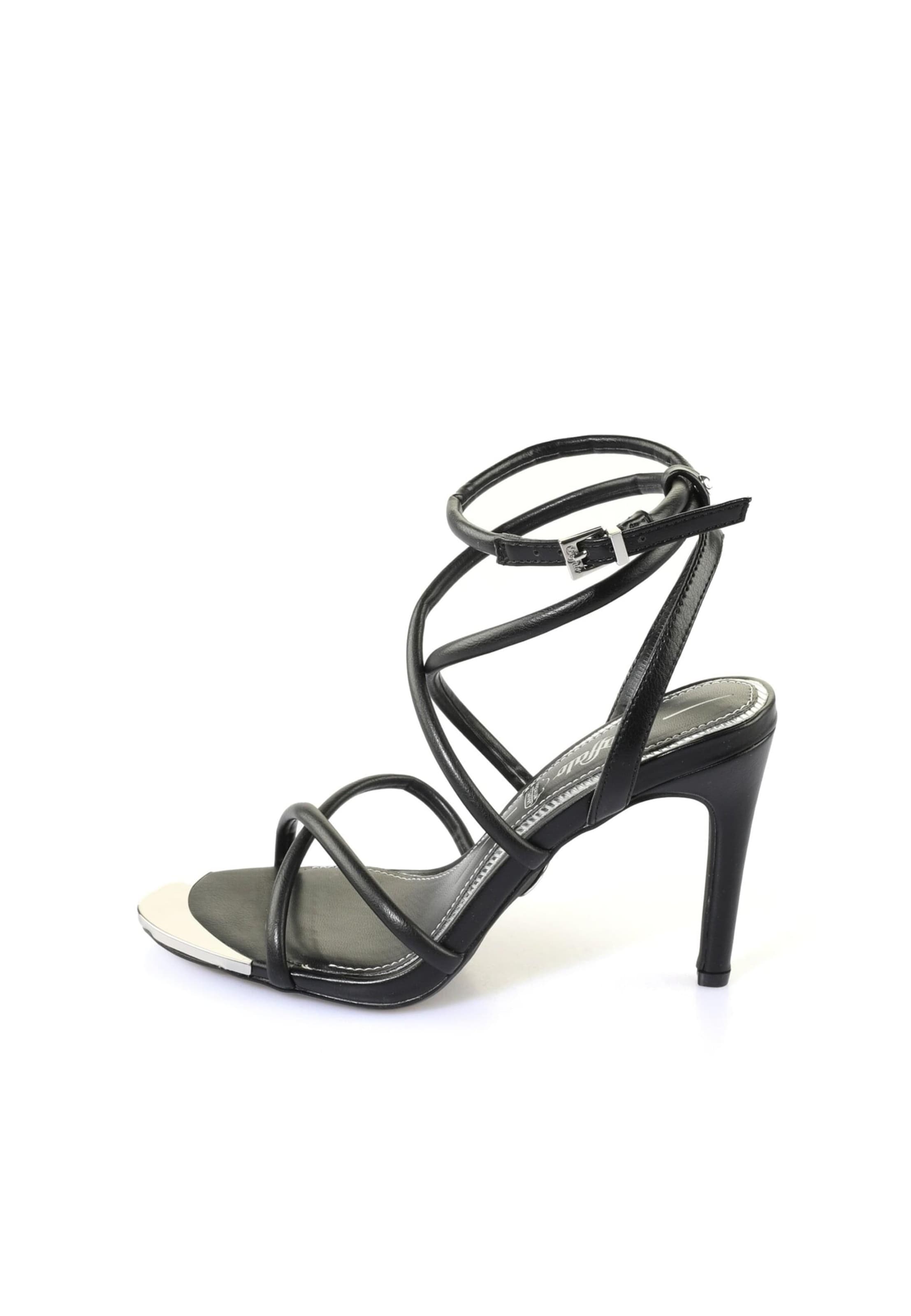 BUFFALO Páskové sandály – černá: přední strana