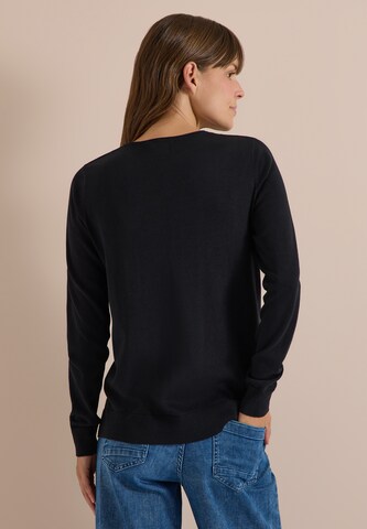 CECIL Basic Pullover mit Rundhals in Unifarbe in Schwarz
