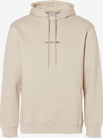 Sweat-shirt 'HANKIE' SELECTED HOMME en beige : devant