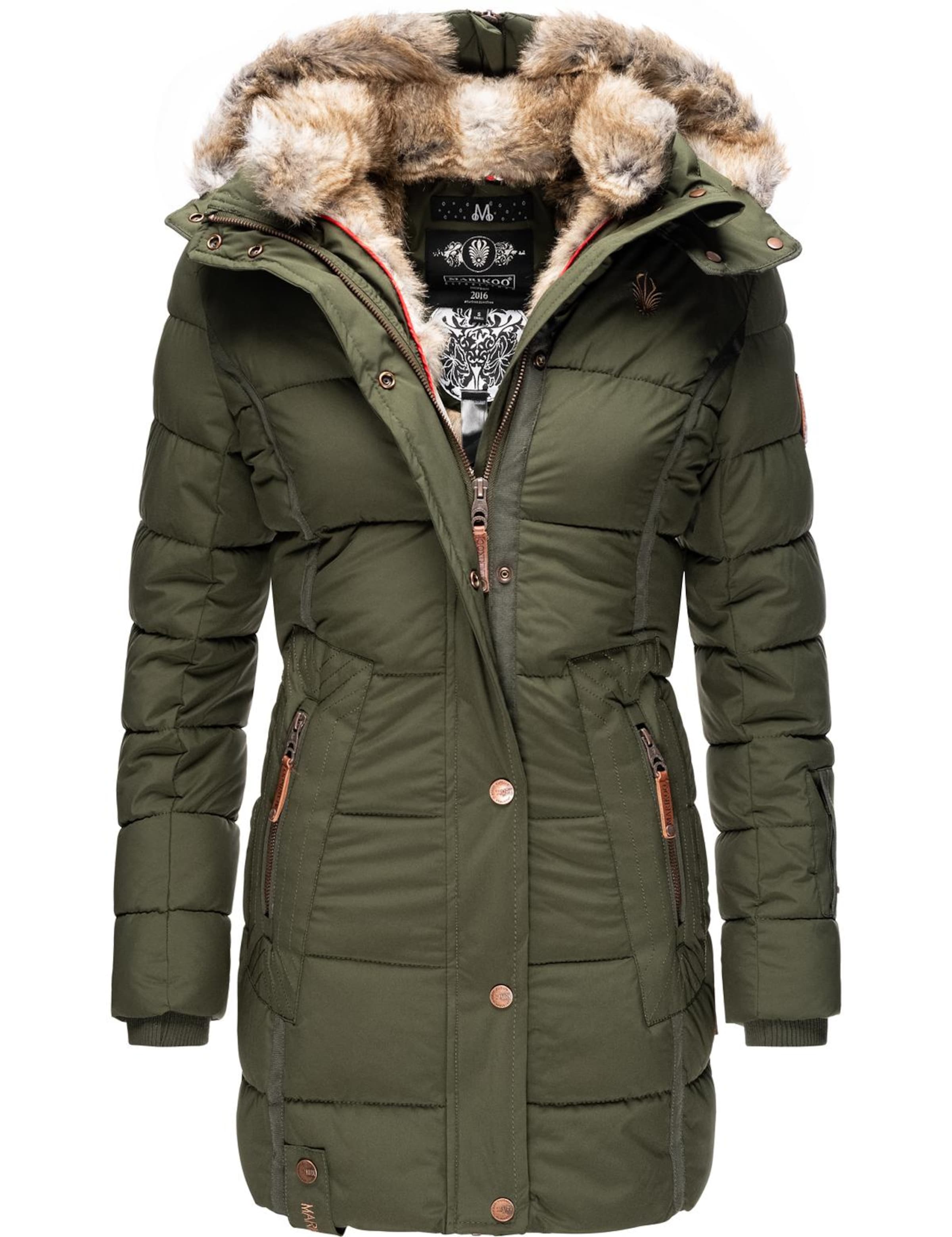 MARIKOO Talvemantel, värv roheline: eest vaates