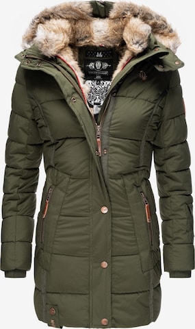 MARIKOO Winter Coat in Green: front