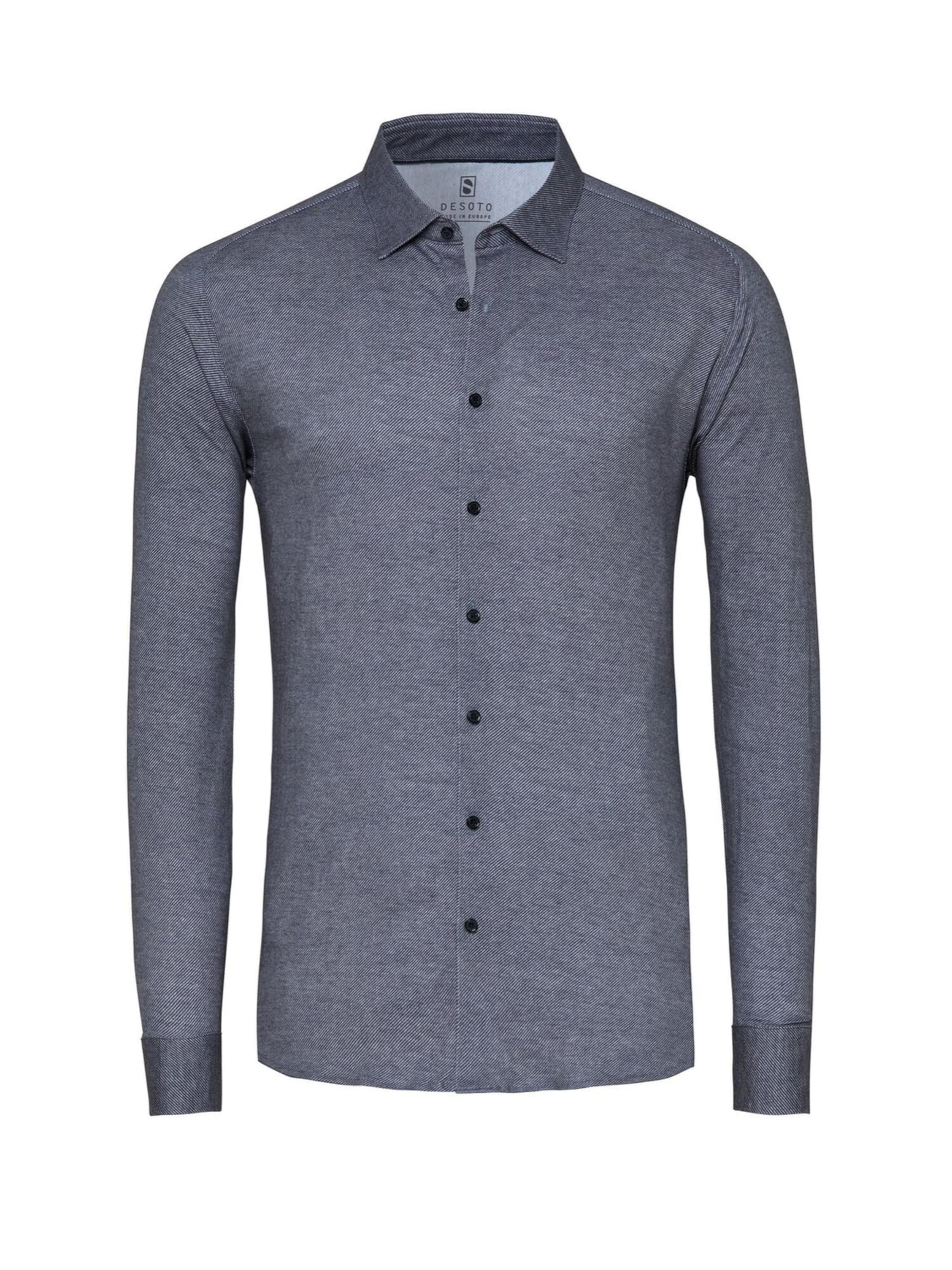 DESOTO Slim fit Button Up Shirt in Grey: front