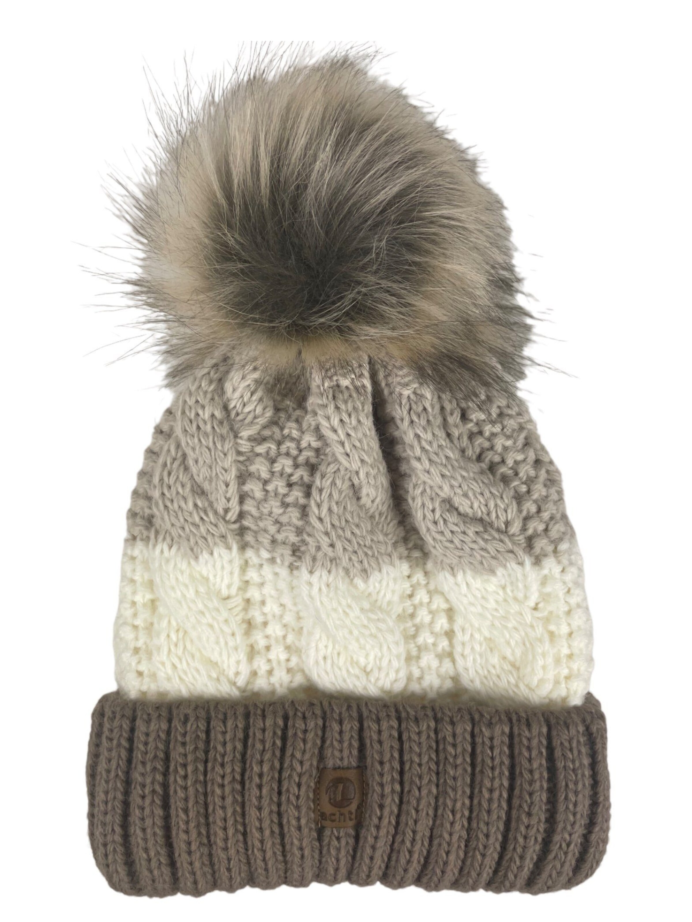 Kumixi Mütze 'Bommelmütze' in Braun: Vorderseite