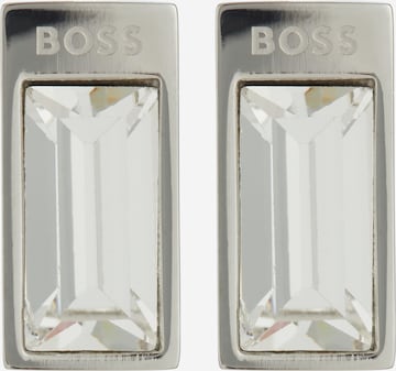BOSS Black Earrings in Silver: front