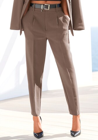 LASCANA Normalny krój Spodnie w kant w kolorze beżowy: przód
