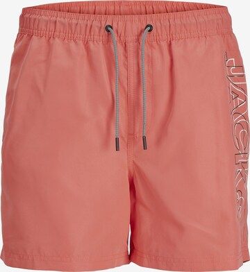 JACK & JONES Board Shorts 'FIJI SWIM' in Orange: front