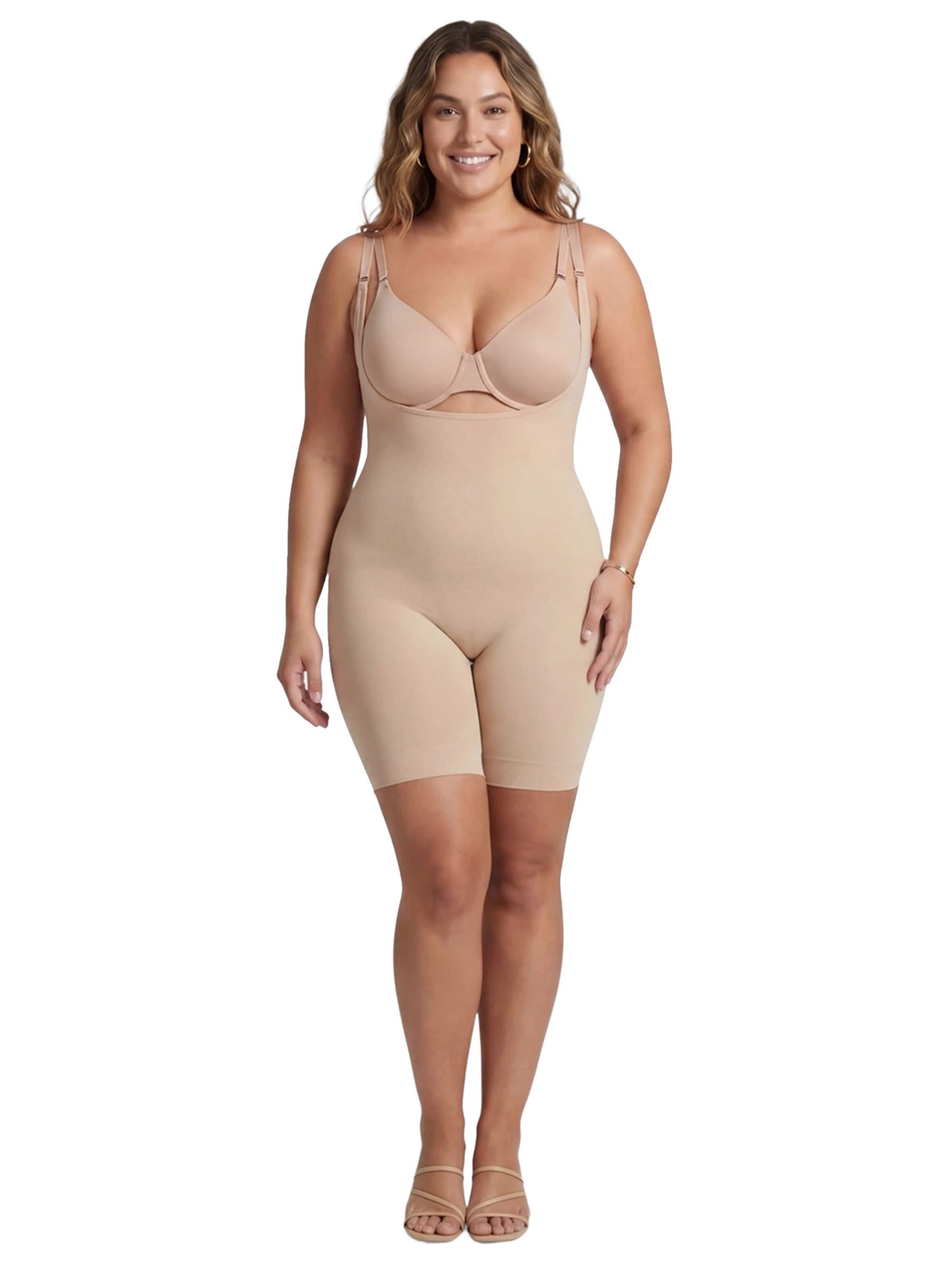 cfab (formerly creamy fabrics) - Body moldeador 'Bodysuit Sculpting Shapewear mit offener Brust' en beige