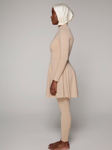 SIYA Swimwear High neck Badeanzug 'East – Burkini/Modest' in Beige