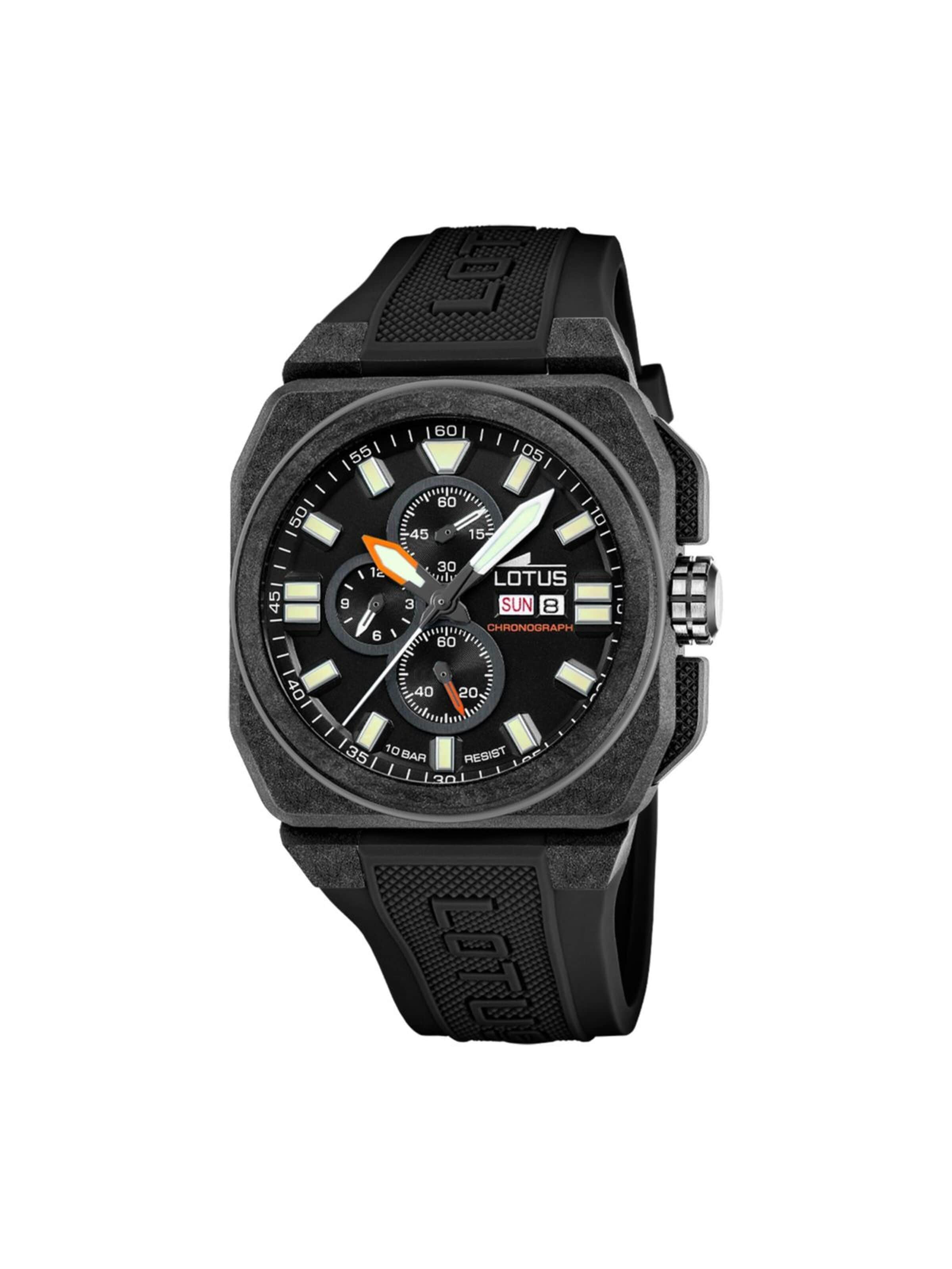 Lotus Analog Watch in Black: front