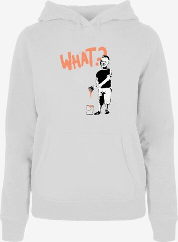Merchcode Sweatshirt 'What' in Weiß: predná strana