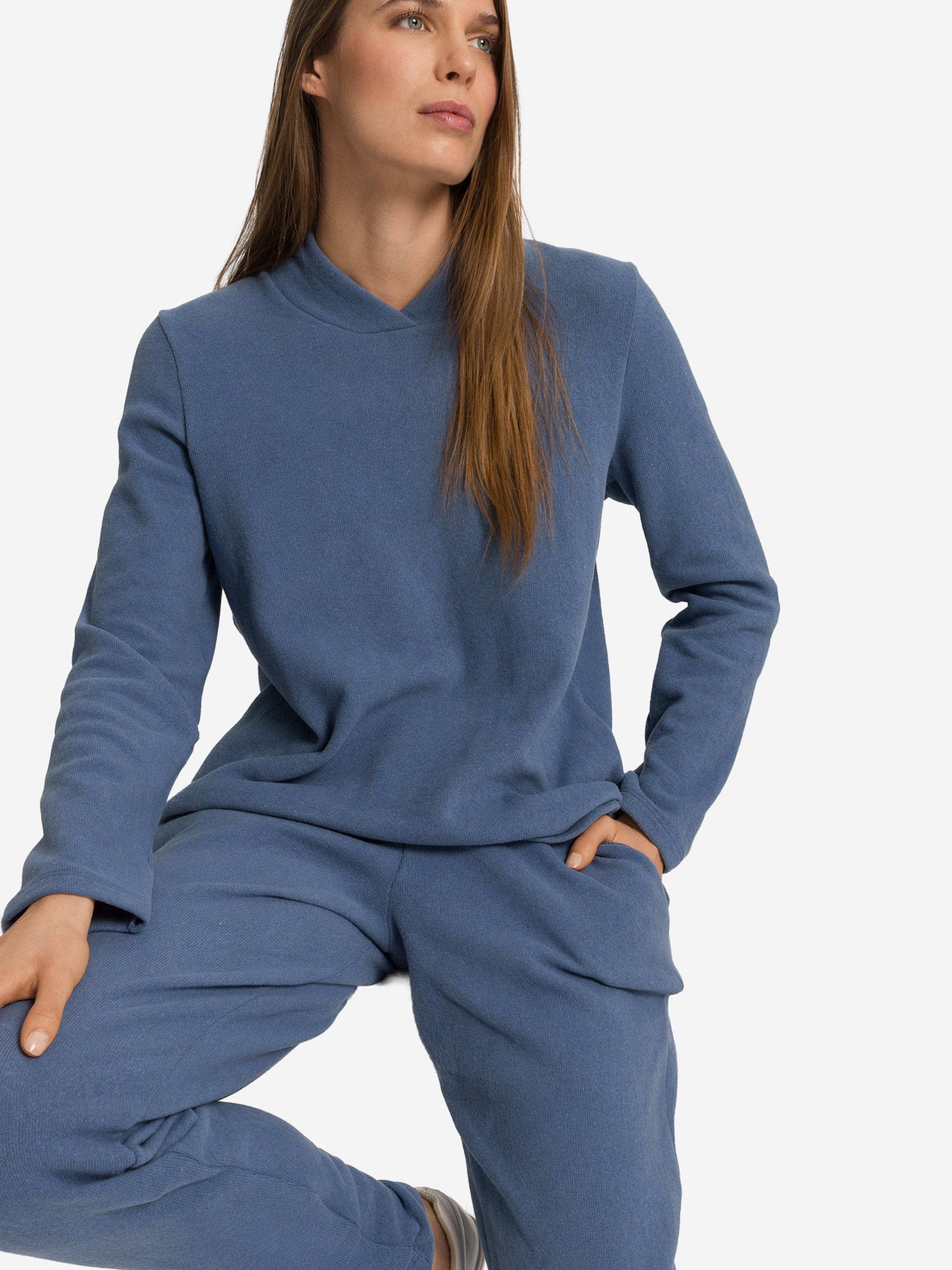 Hanro Sweatshirt ' Easy Wear ' in Blue