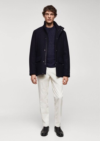 MANGO MAN Between-Seasons Coat 'Ray' in Blue