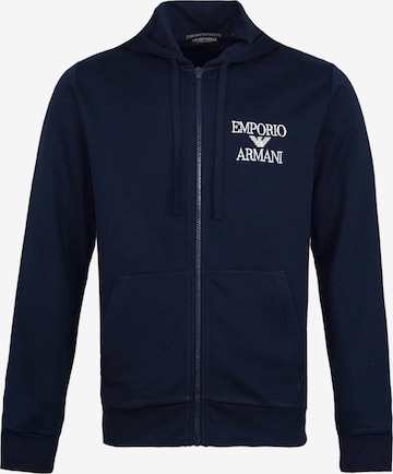 Emporio Armani Zip-Up Hoodie in Blue: front