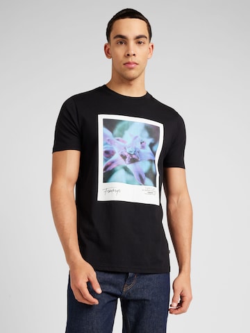 T-Shirt QS en noir : devant