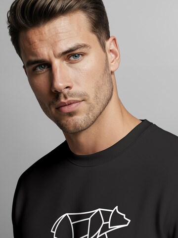 Neverless Sweatshirt 'Bär Lineart Polygon' in Black