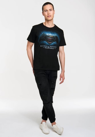 LOGOSHIRT Shirt 'Batman v Superman' in Black