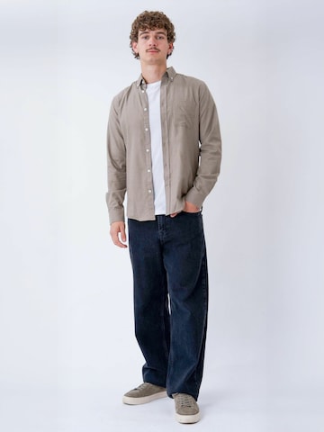 TEESHOPPEN - Ajuste regular Camisa ' Flannel ' en beige: frente