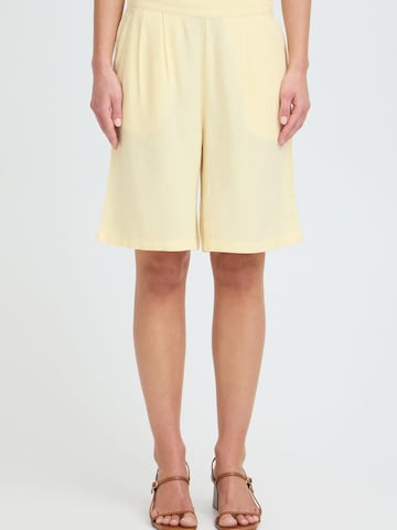 regular Pantaloni ' OXNInna Linen Mix Bermuda ' di Oxmo in giallo: frontale