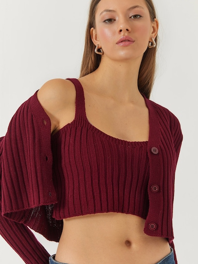 Bianco Lucci Πλεκτή ζακέτα σε βουργουνδί, Άποψη προϊόντος