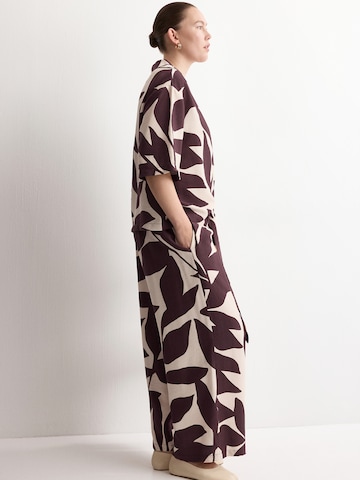 MANGO Wide leg Trousers 'PLUMAS' in Beige