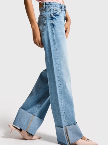 IT'S BASIC Regular Jeans 'STRAIGHT MID RISE JEANS' in Blauw
