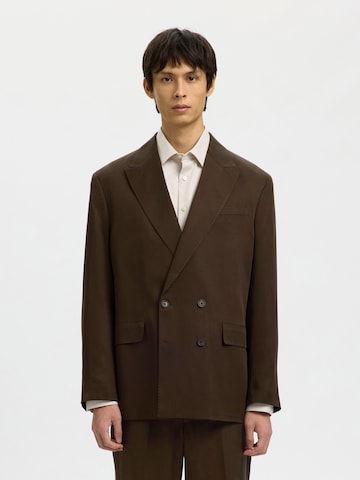 Comfort fit Giacca da completo 'SLHKIM' di SELECTED in marrone: frontale