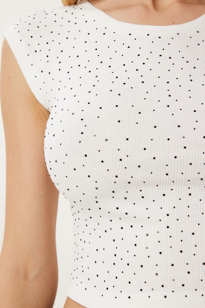 Tricou pe S Happiness İstanbul pe ecru / negru, Vizualizare produs