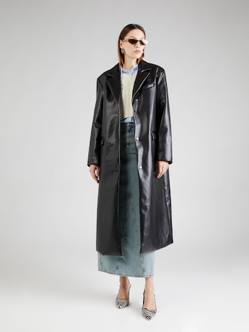 Nasty Gal Between-Seasons Coat in Black: front