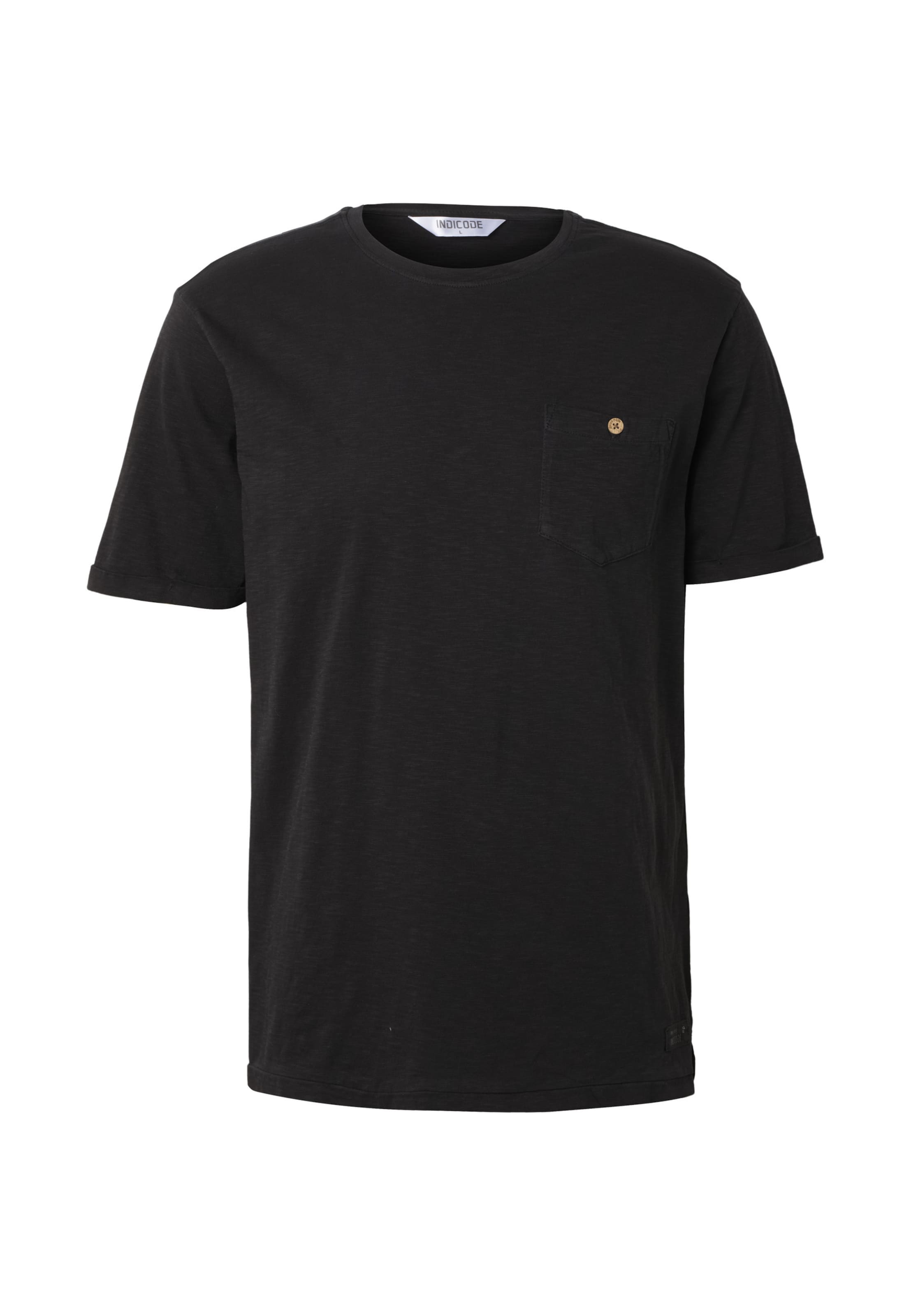INDICODE JEANS Póló 'Ushi' - fekete: elől