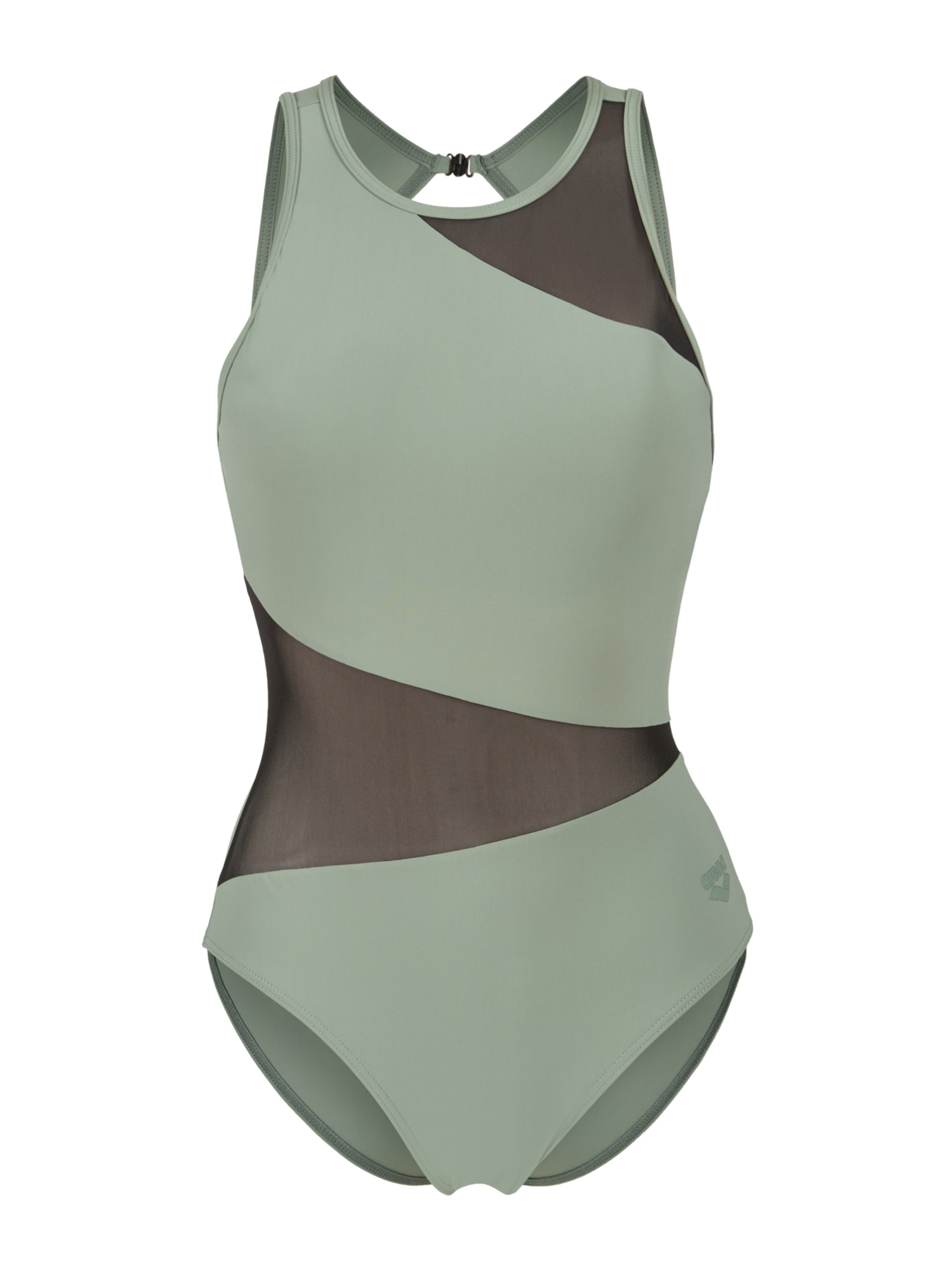 ARENA Bustier Badpak 'Mesh Vent Back Angle' in Groen: voorkant
