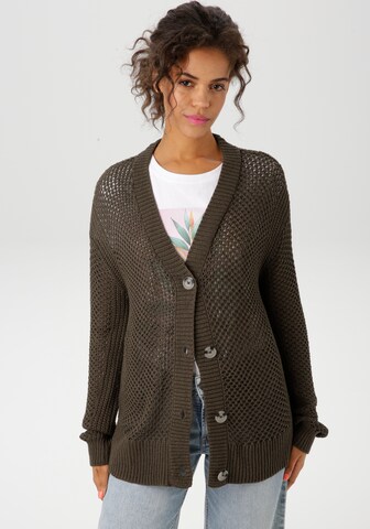 Aniston CASUAL Strickjacke in Grün: Vorderseite