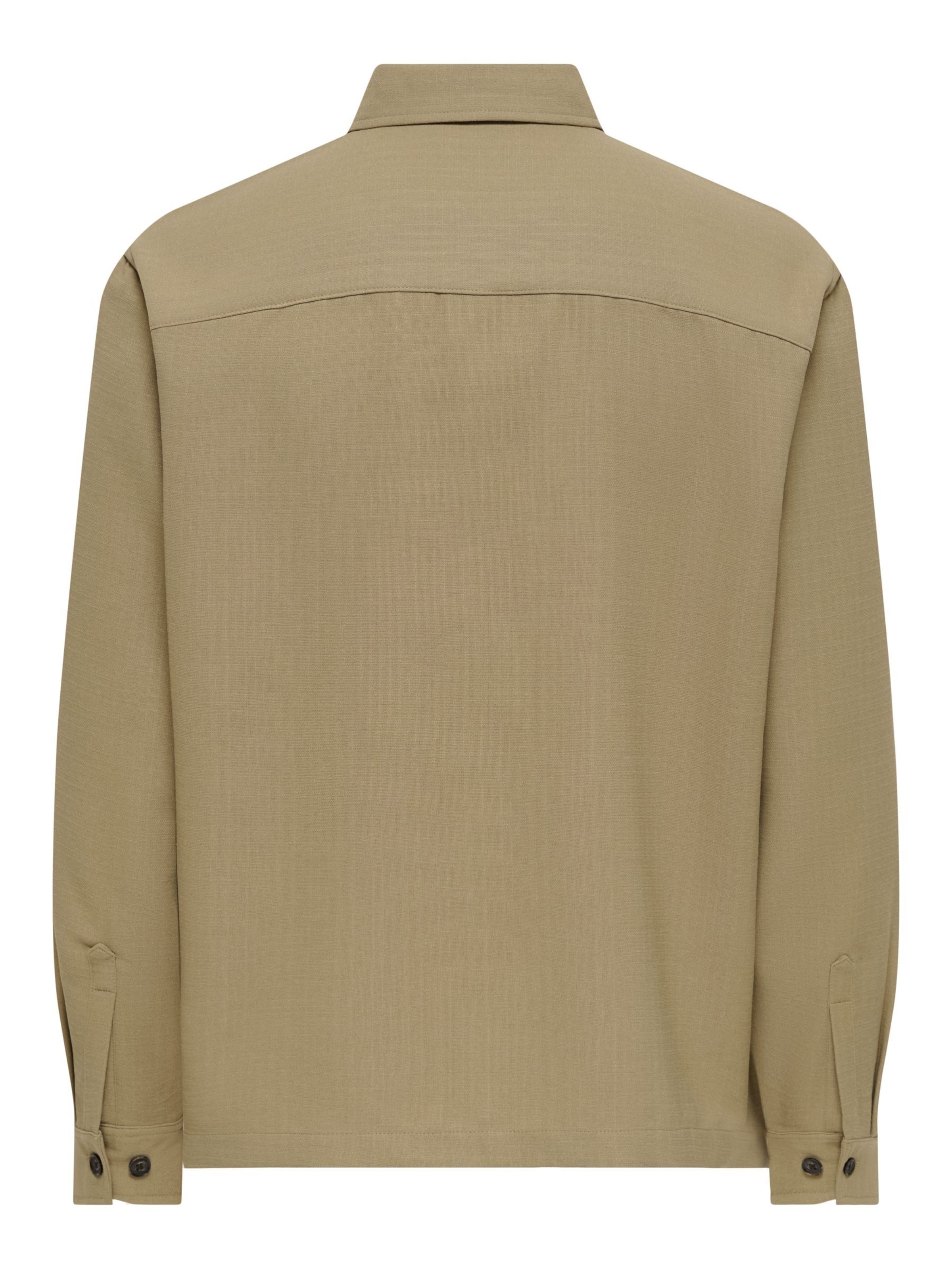 Fit confort Chemise business 'ONSHansi' Only & Sons en beige