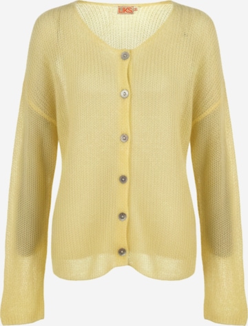LIKS. Munich - Cárdigan 'Strickjacke leichte Rippenstruktur aus Alpaka-Woll-Mischung - BiancaC' en amarillo: frente