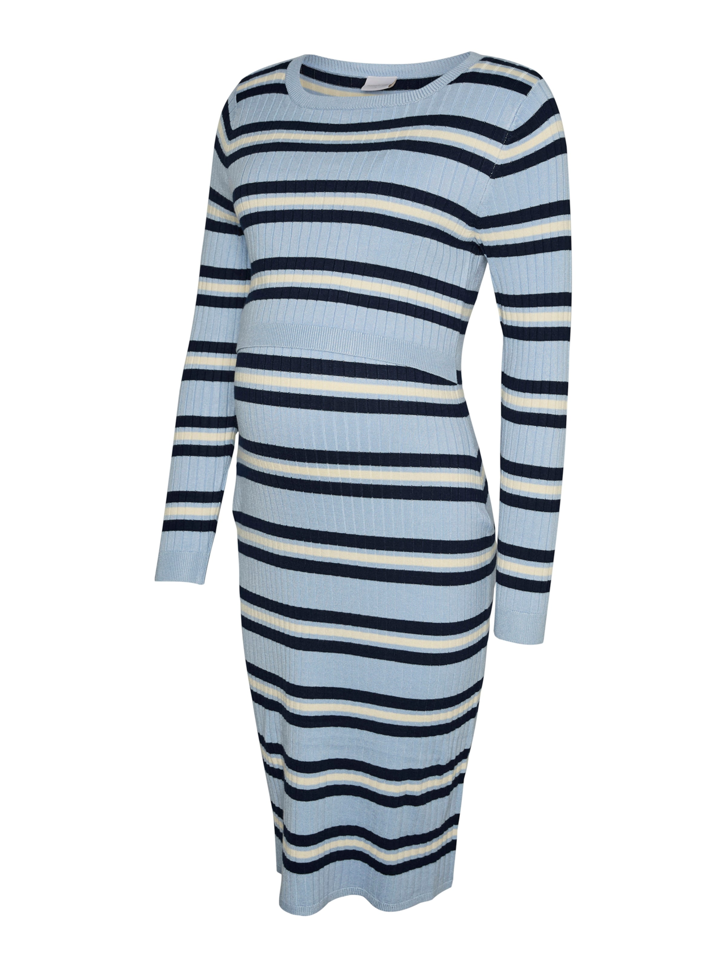 MAMALICIOUS Robes en maille 'MLESRIN' en bleu marine / bleu clair / blanc, Vue avec produit