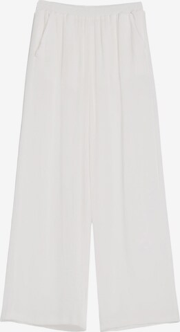 Bershka Szeroka nogawka Spodnie w kolorze biały: przód