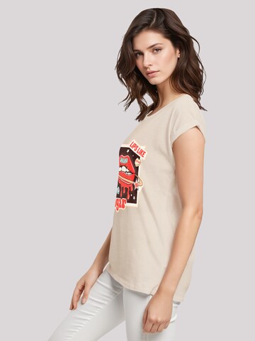 F4NT4STIC T-Shirt 'Lips like sugar retro fashion  Valentinstag' in Beige