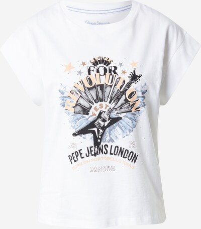 Pepe Jeans T-Krekls 'CAROLINE', krāsa - bēšs / dūmu zils / melns / balts, Preces skats