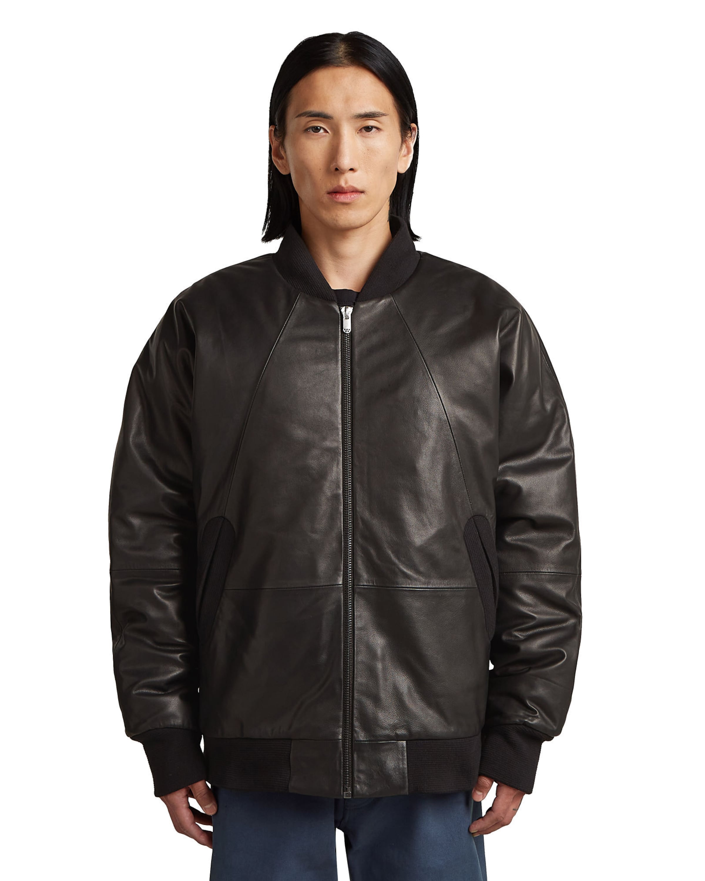 G-STAR Between-season jacket 'MN 10 YR Leather Tour' in Black: front