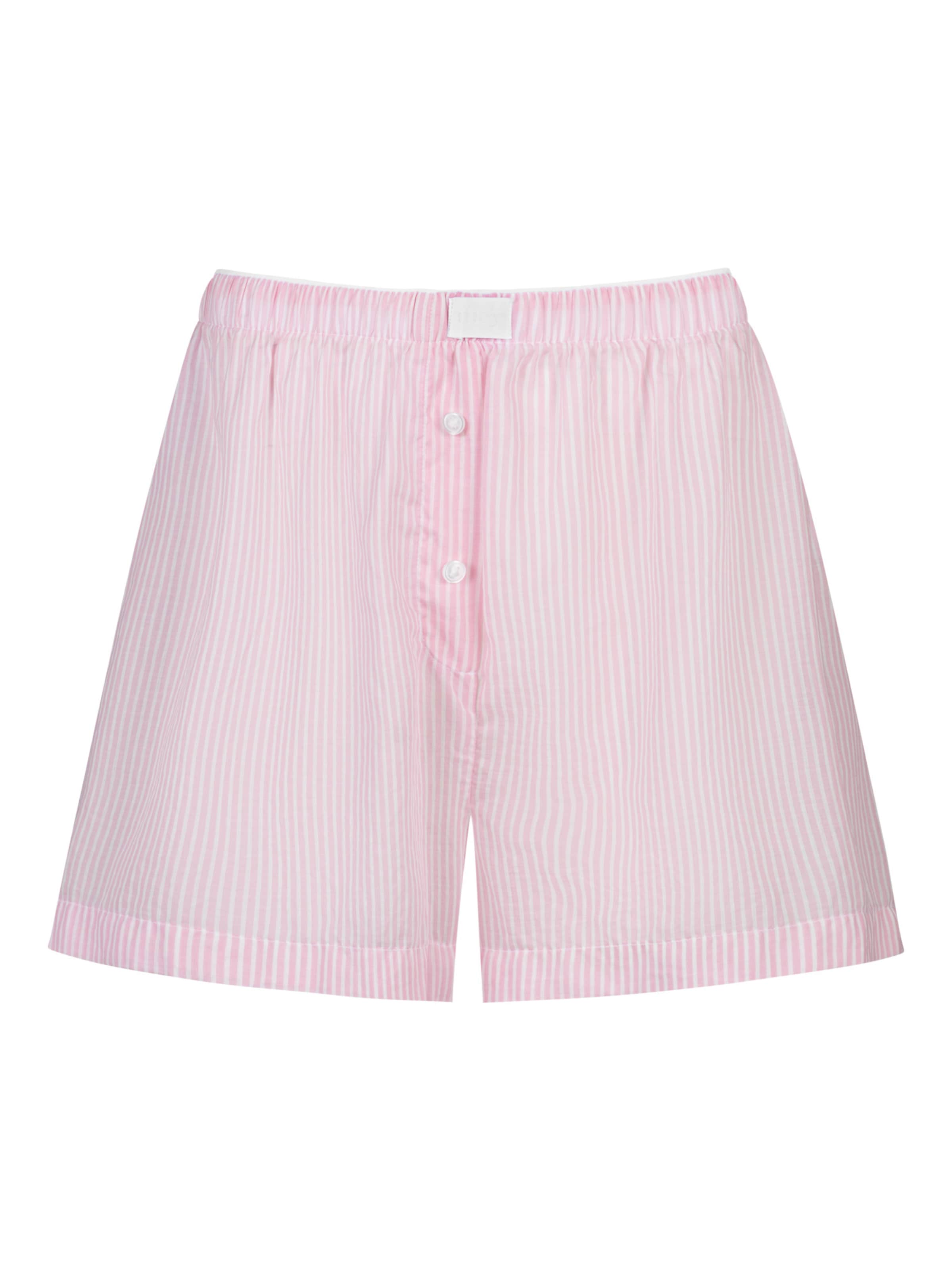 Mey Loosefit Shorts 'Cotton Stripes' in Pink: Vorderseite